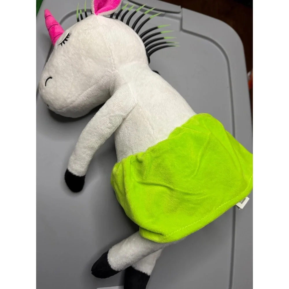 A&A Global Industries Unicorn Plush White Pink Neon Green Punk Spike Mane